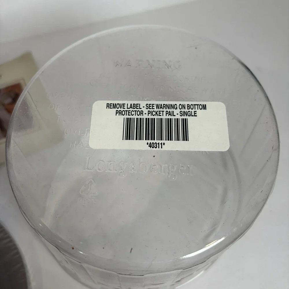 Longaberger 2006 Round Picket Pail Basket Lavender Purple, Lid & Protector EXC